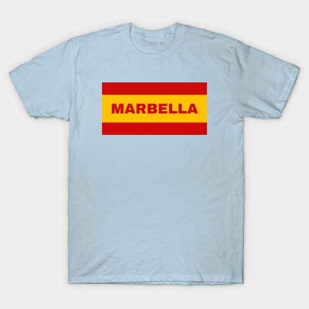 Marbella City in Spanish Flag Colors T-Shirt by aybe7elf